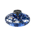Hand-operated flying spinner mini- drone toy.